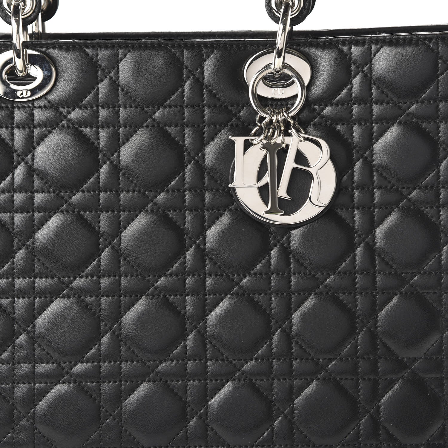 Christian Dior Lambskin Cannage Large Lady Dior Black 10 of 10