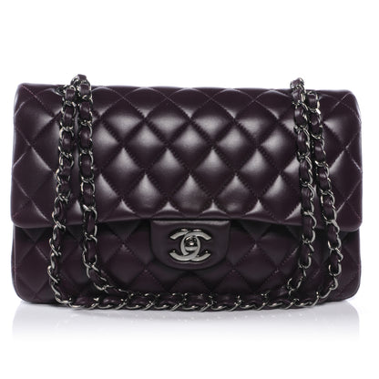 Chanel Lambskin Medium Double Flap Plum 1 of 10