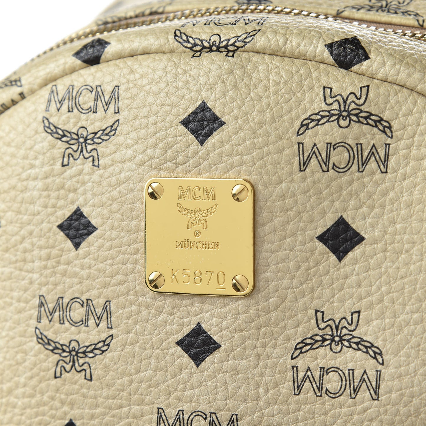 Visetos Medium Side Studs Stark Backpack Beige