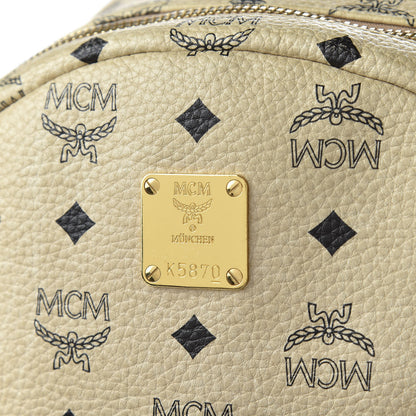 MCM Visetos Medium Side Studs Stark Backpack Beige 6 of 13