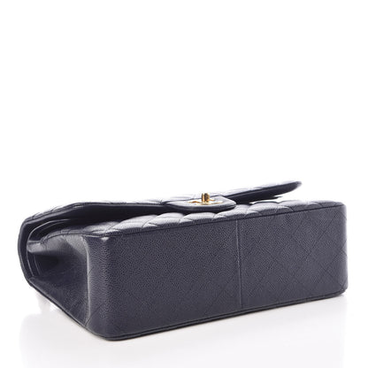 Chanel Caviar Quilted Jumbo Double Flap Navy 4 of 10