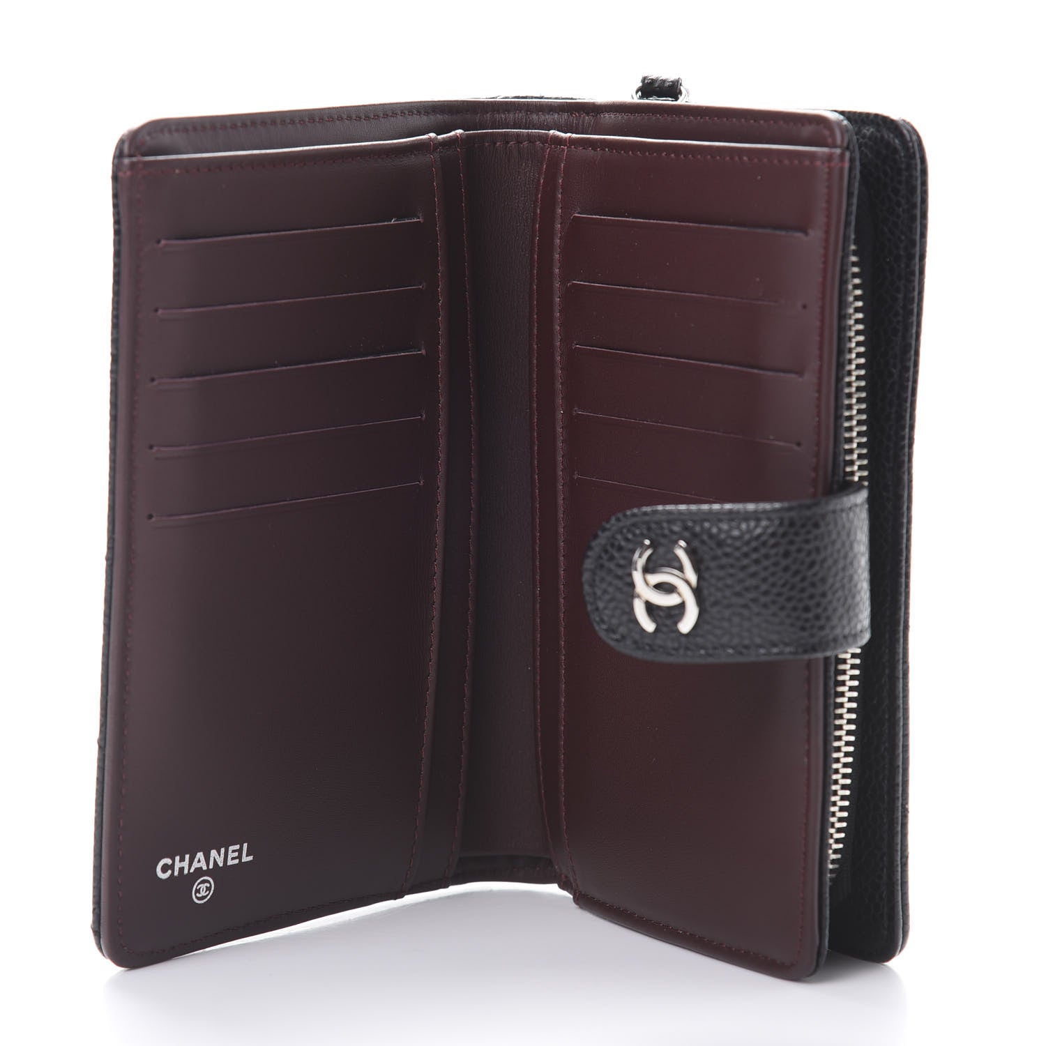 Chanel Caviar Quilted CC French Wallet Black 5 of 10