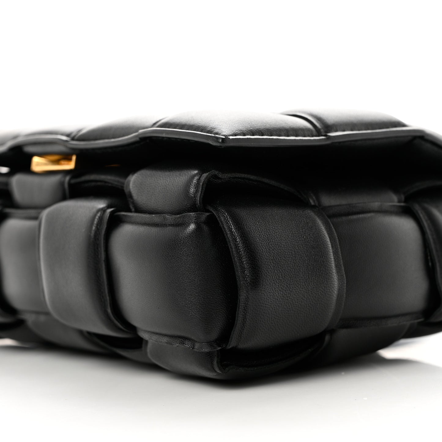 Nappa Maxi Intreccio Padded Cassette Crossbody Bag Black