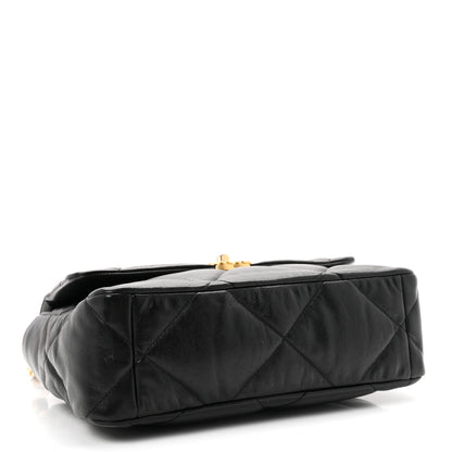 Chanel Shiny Goatskin Quilted Large Chanel 19 Flap Black 4 of 11