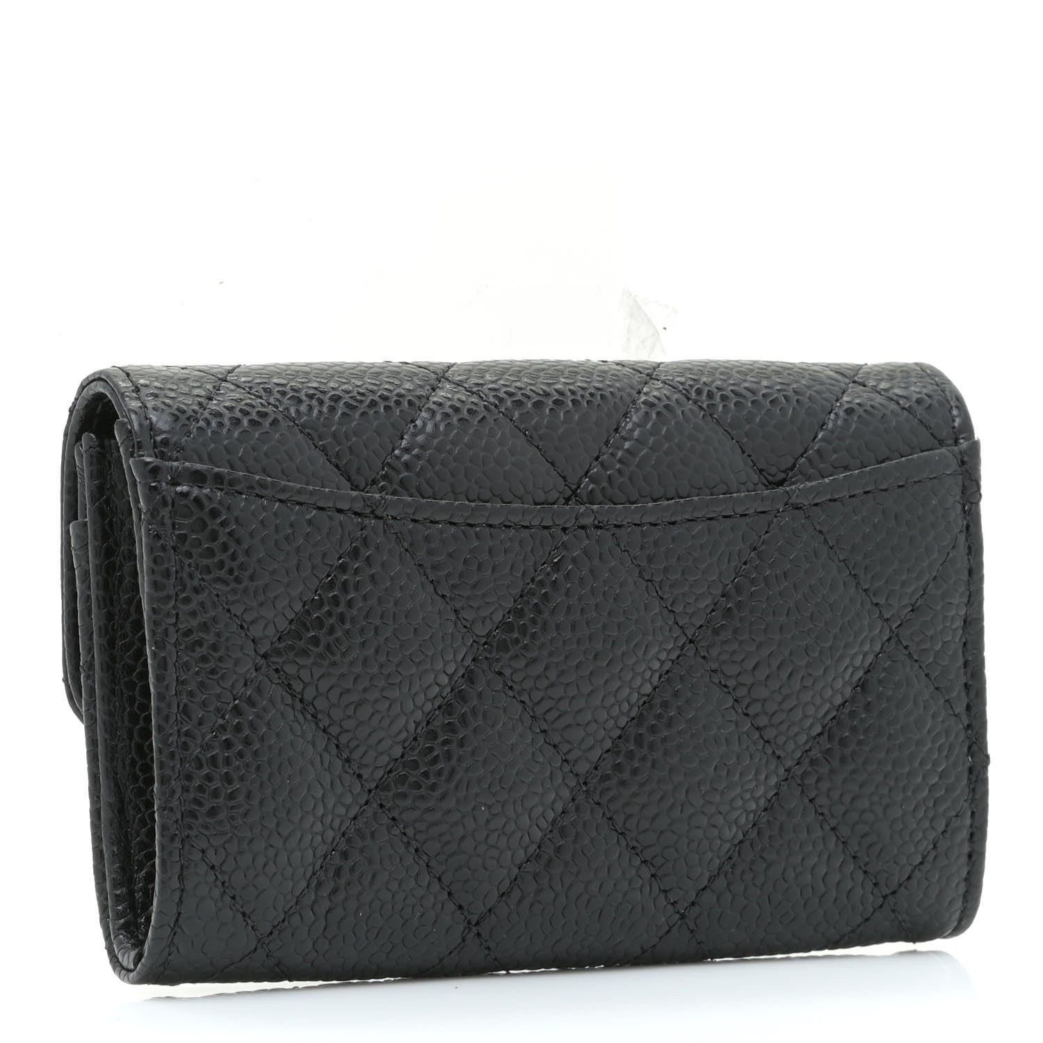 Chanel Caviar Quilted Flap Card Holder Wallet Black 3 of 8