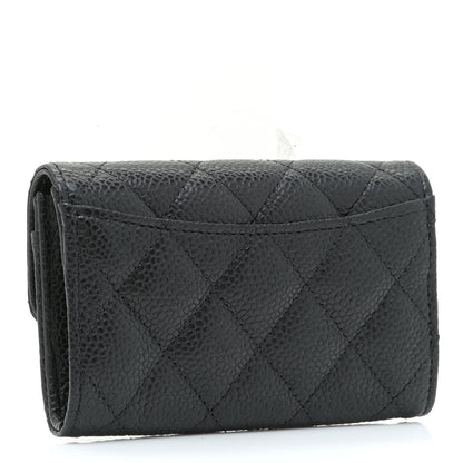 Chanel Caviar Quilted Flap Card Holder Wallet Black 3 of 8