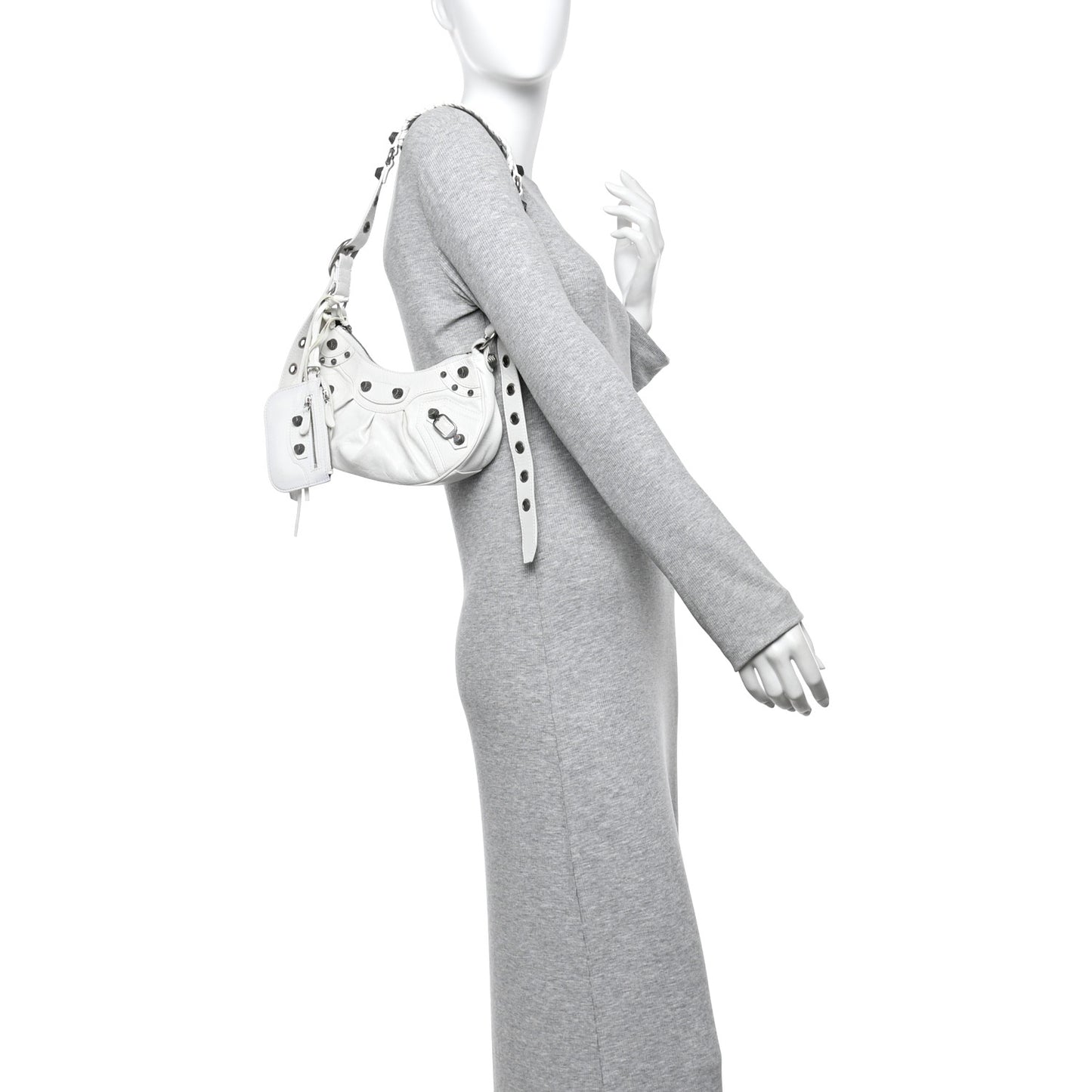 Agneau Arena Le Cagole Shoulder Bag XS Optic White