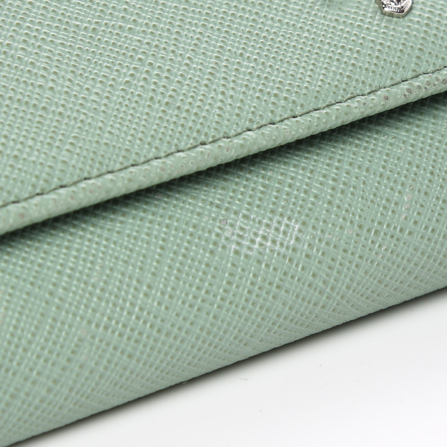Prada Saffiano Metal Continental Flap Wallet Acquamarina 10 of 16