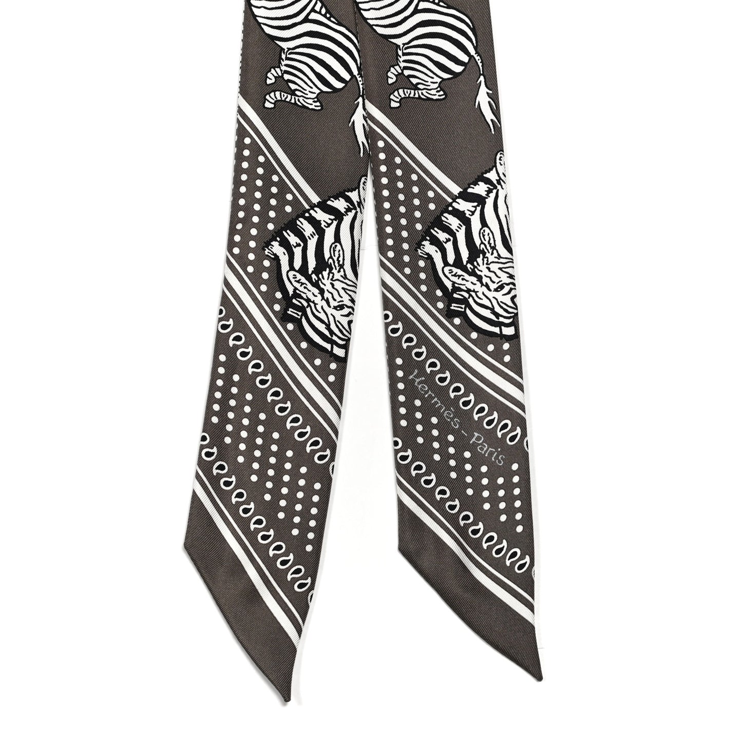 Silk Les Zebres Twilly Gris Taupe Black White