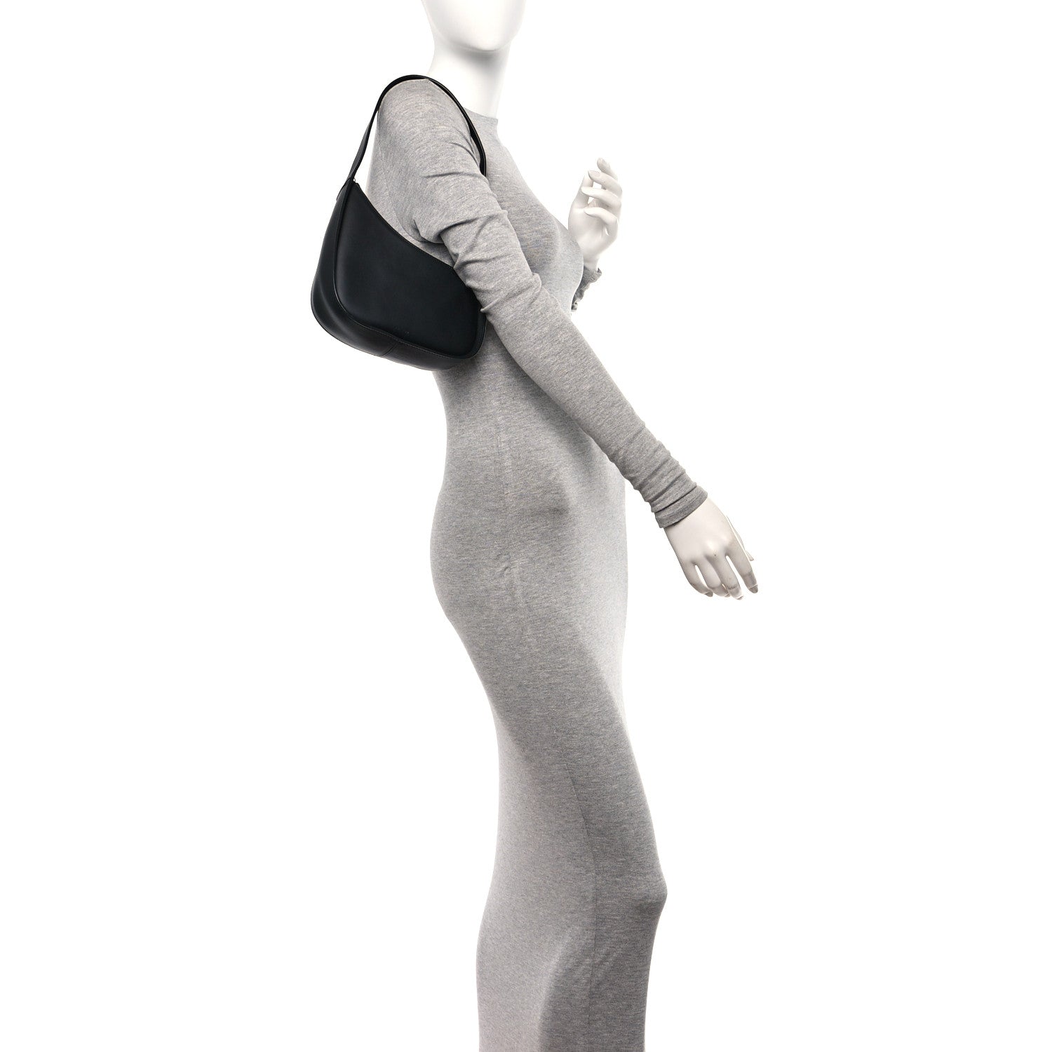 The Row Smooth Calfskin Half Moon Shoulder Bag Black 2 of 9