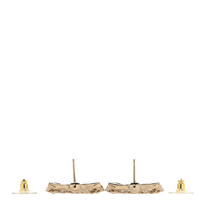 Chanel Crystal CC Bow Drop Earrings Gold 3 of 5