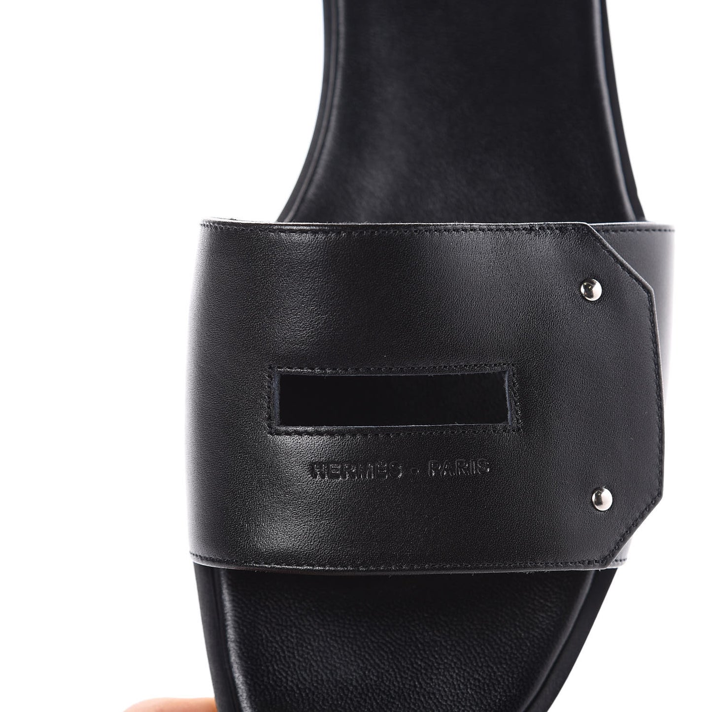 Calfskin View Sandals 36 Black