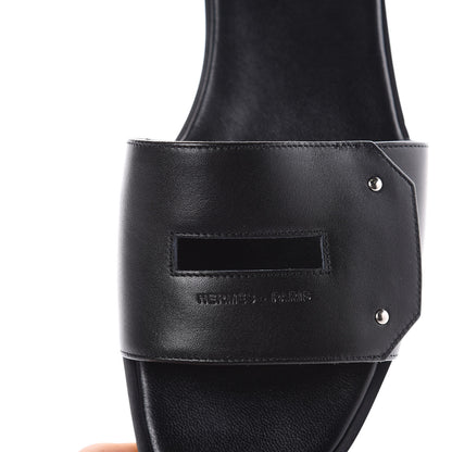 Hermes Calfskin View Sandals 36 Black 8 of 9