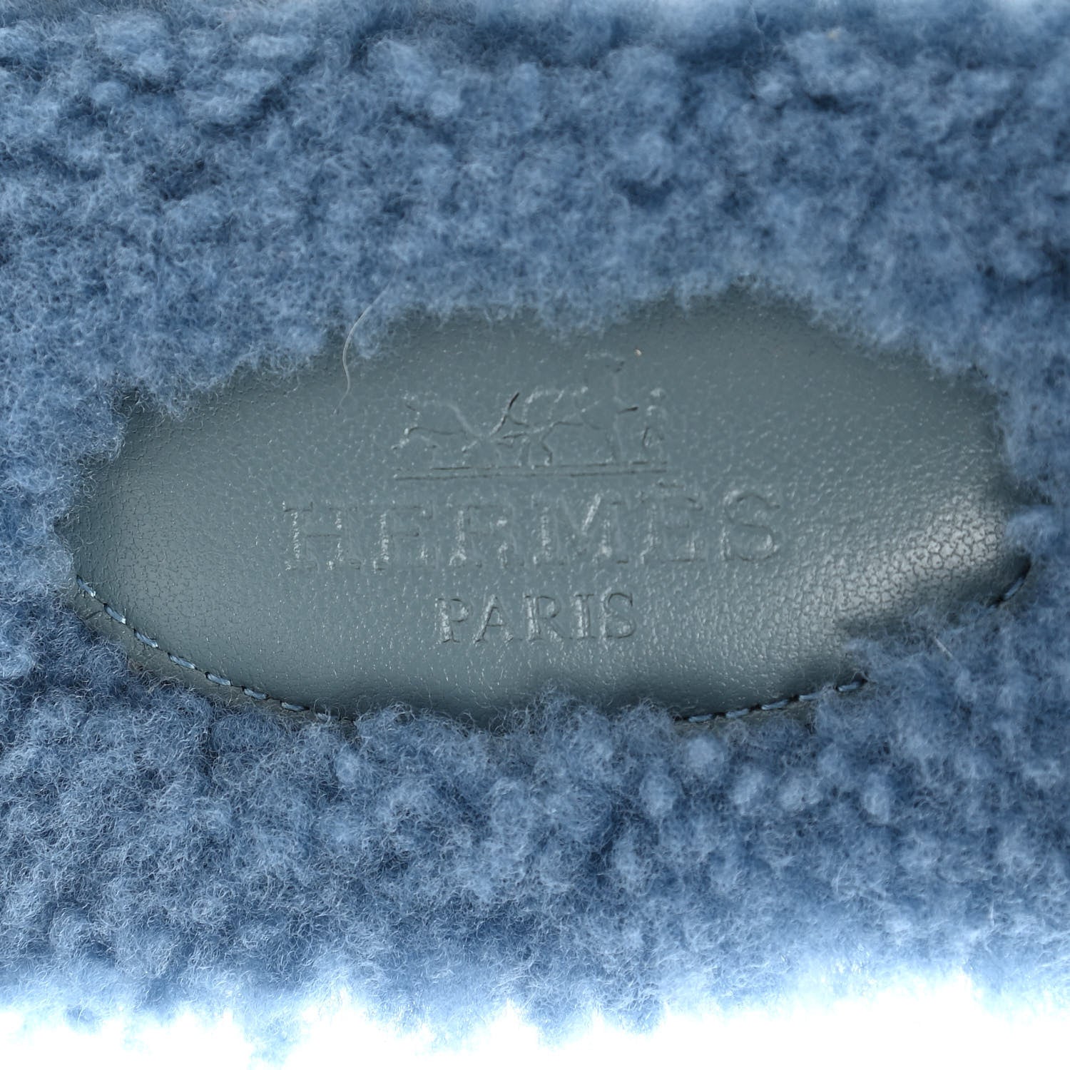 Hermes Woolskin Oran Sandals 37 Bleu 7 of 8