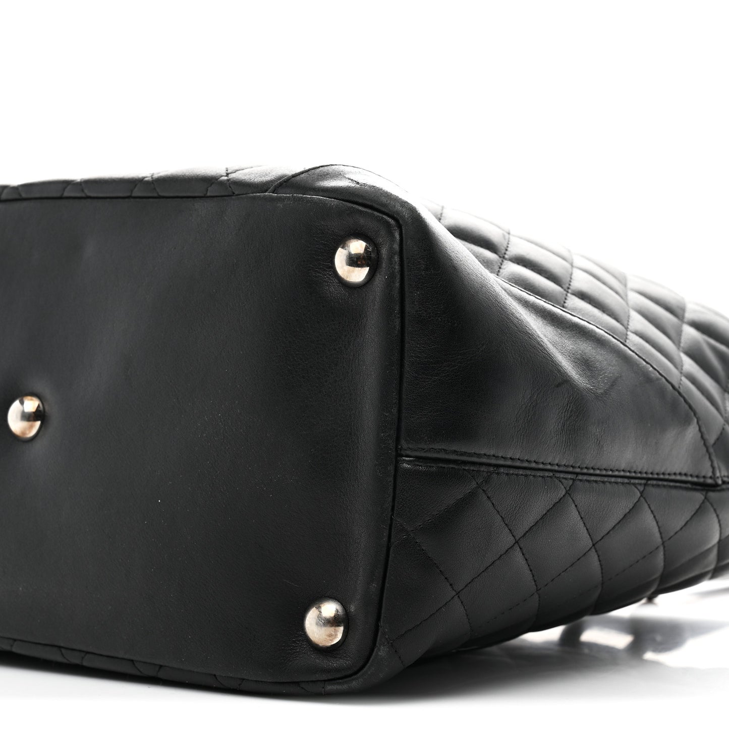Calfskin Quilted Large Cambon Tote Black