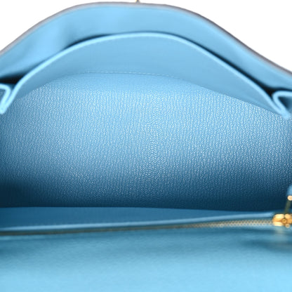 Hermes Togo Kelly Retourne 25 Bleu Du Nord 5 of 11