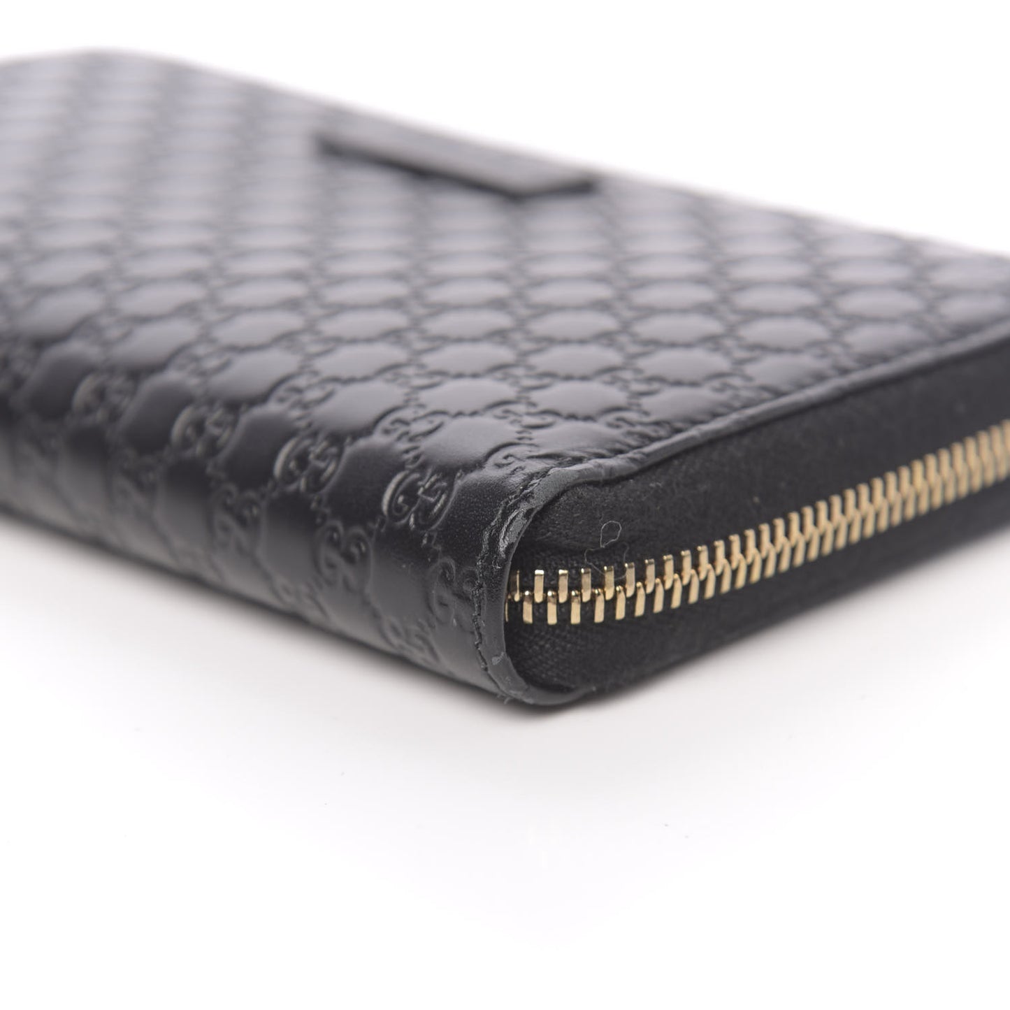Microguccissima Zip Around Wallet Black