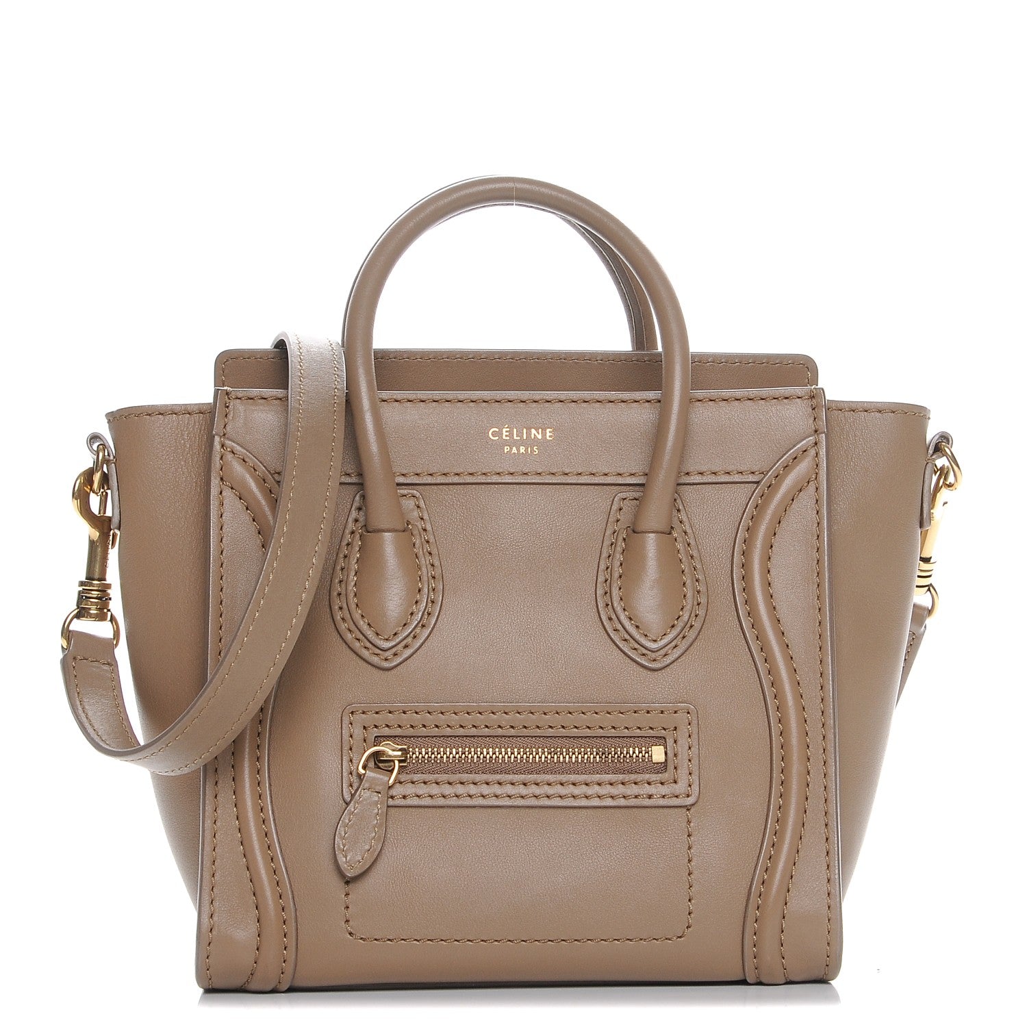 Celine Smooth Calfskin Nano Luggage Camel 1 of 8