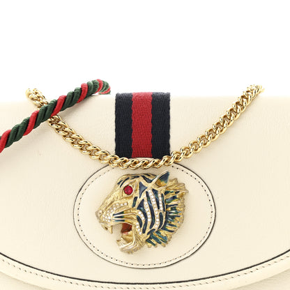 Gucci Textured Calfskin Web Small Rajah Slim Flap Shoulder Bag Mystic White 7 of 12