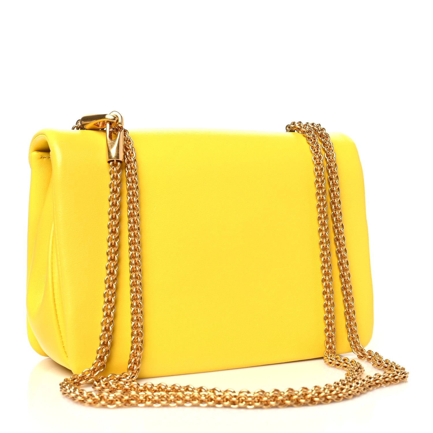 Valentino Garavani Nappa One Stud Chain Clutch Yellow 3 of 10