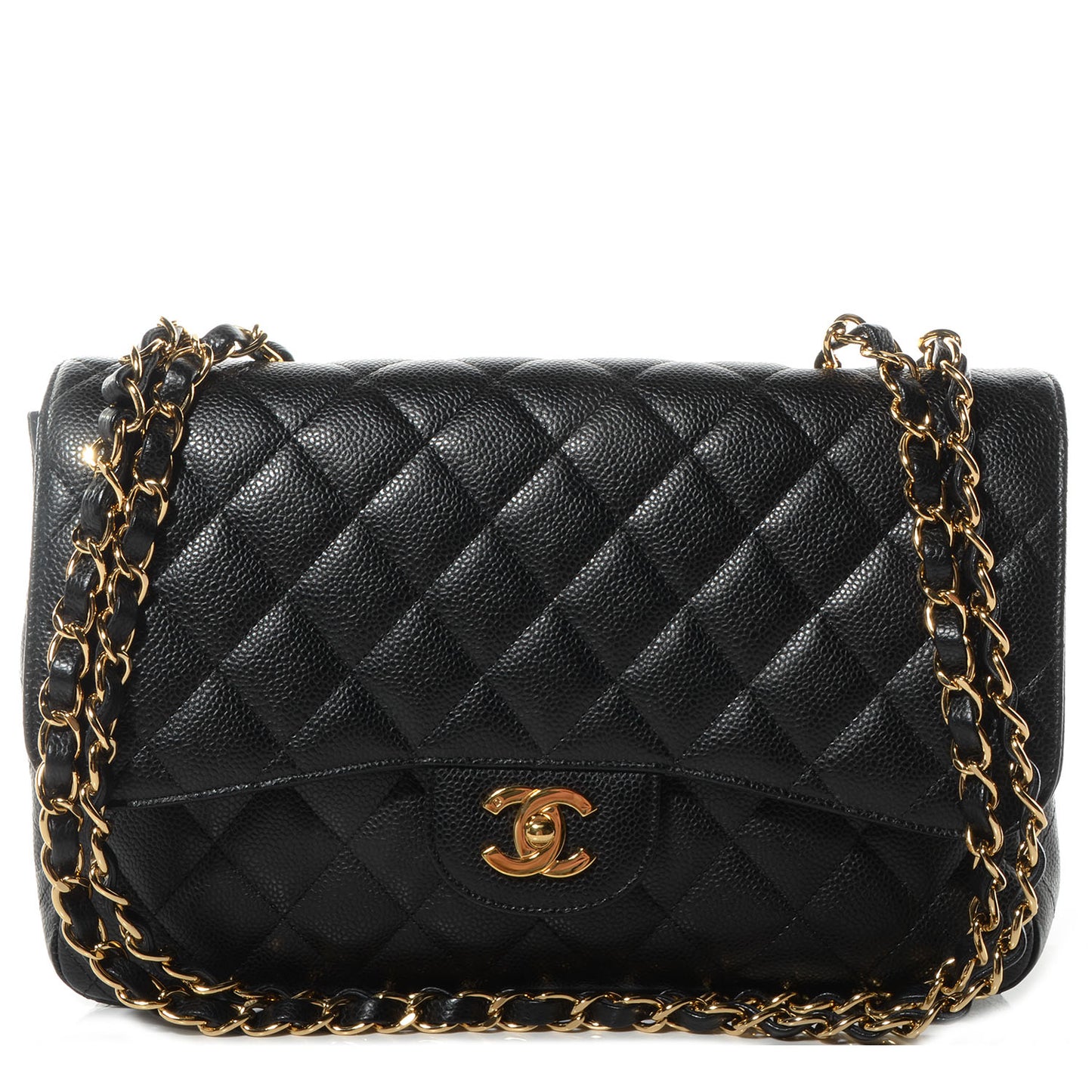 Caviar Jumbo Single Flap Black
