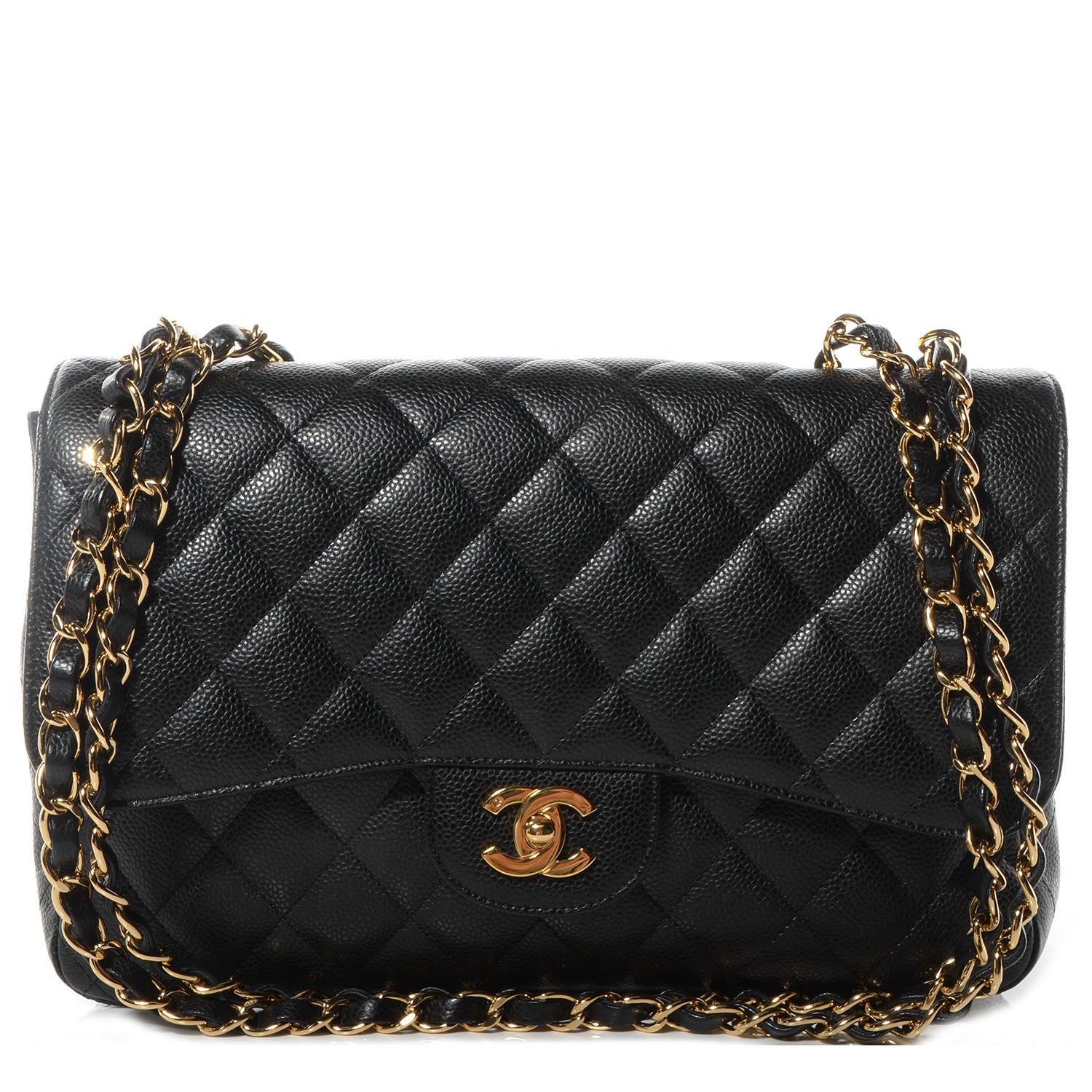 Chanel Caviar Jumbo Single Flap Black 1 of 9