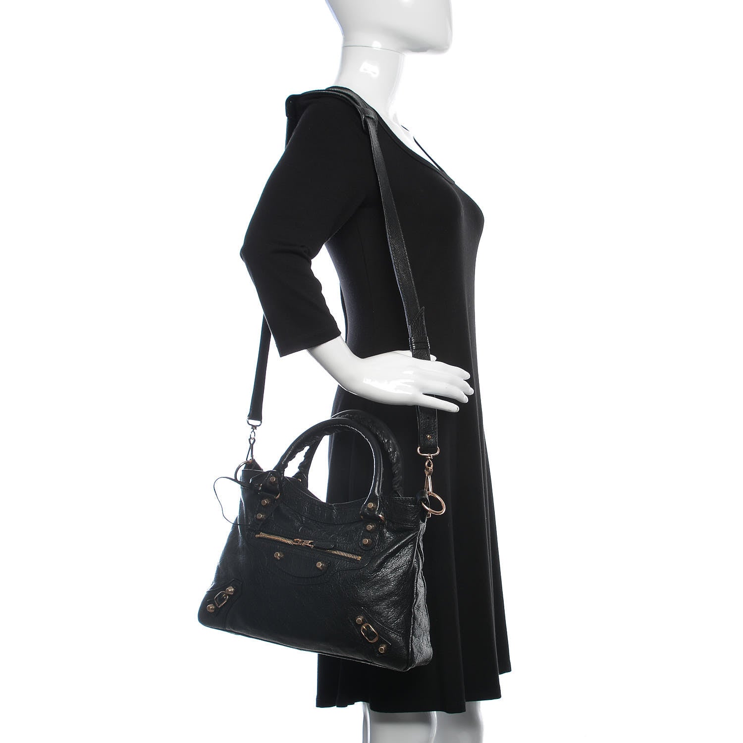 Balenciaga Agneau Giant 12 Rose Gold Hardware Town Black 2 of 10