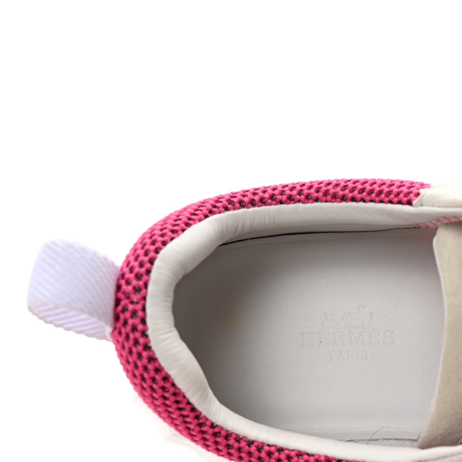 Hermes Air Mesh Suede Goatskin Bouncing Sneakers 38.5 Rose Multicolor 8 of 10