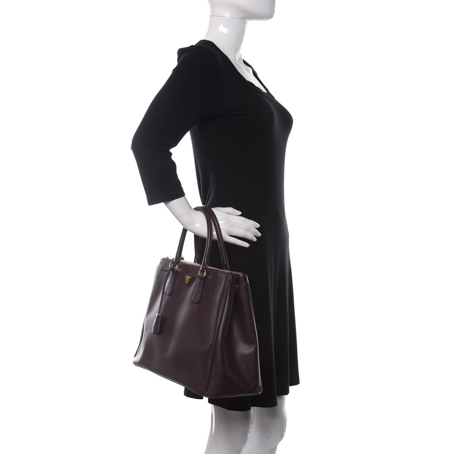 Prada Saffiano Large Galleria Double Zip Tote Granato 2 of 11