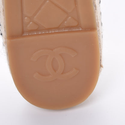 Chanel Fabric Biarritz CC Espadrilles 39 Beige Black 10 of 12