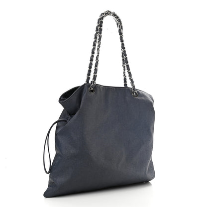 Chanel Denim Large CC Discus Tote Blue 3 of 12