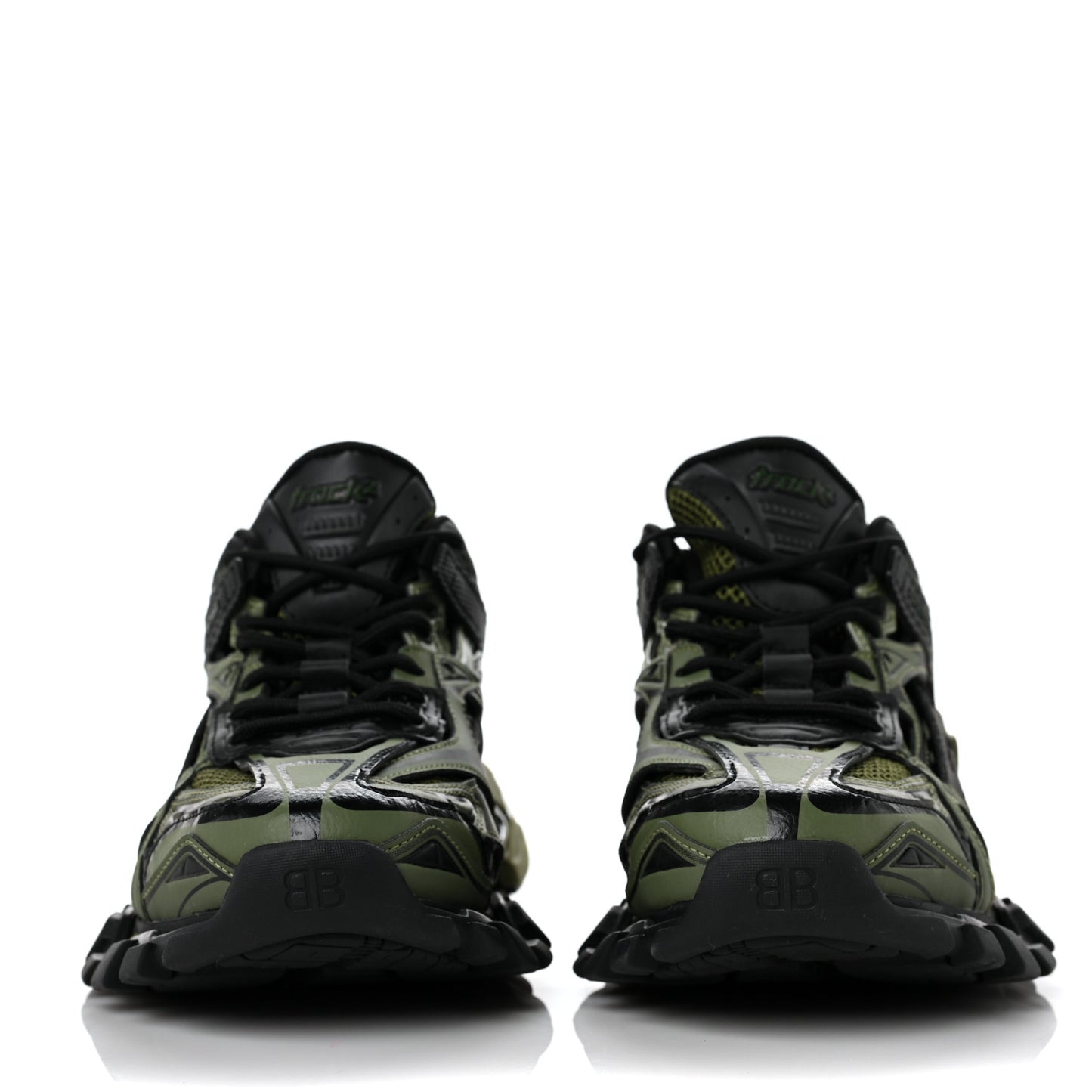 Rubber Mesh Bi-Color Mens Track.2 Open Sneakers 40 Kaki