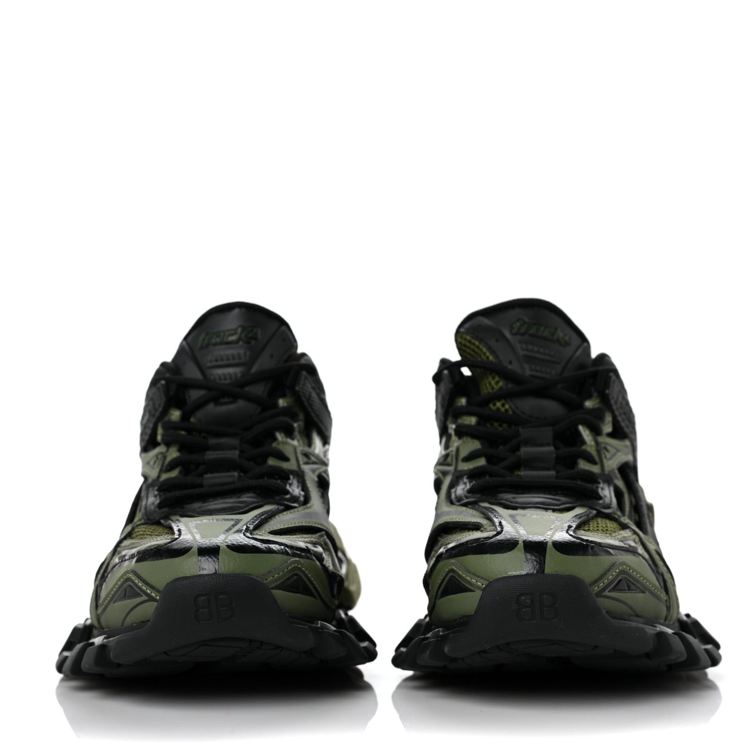 Balenciaga Rubber Mesh Bi-Color Mens Track.2 Open Sneakers 40 Kaki 2 of 7