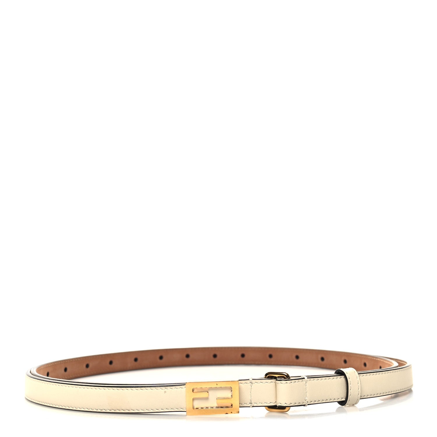 Fendi Vitello King Baguette Double Wrap Belt 95 38 White 1 of 6