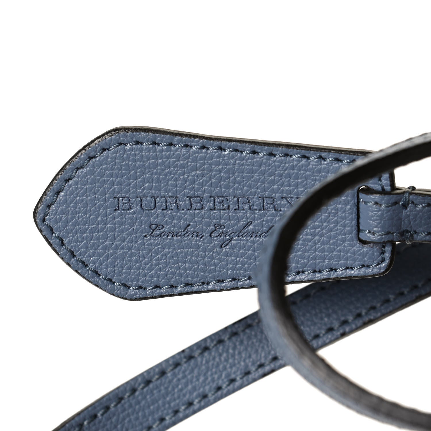 Burberry Calfskin Haymarket Check Small Reversible Tote Slate Blue 9 of 23