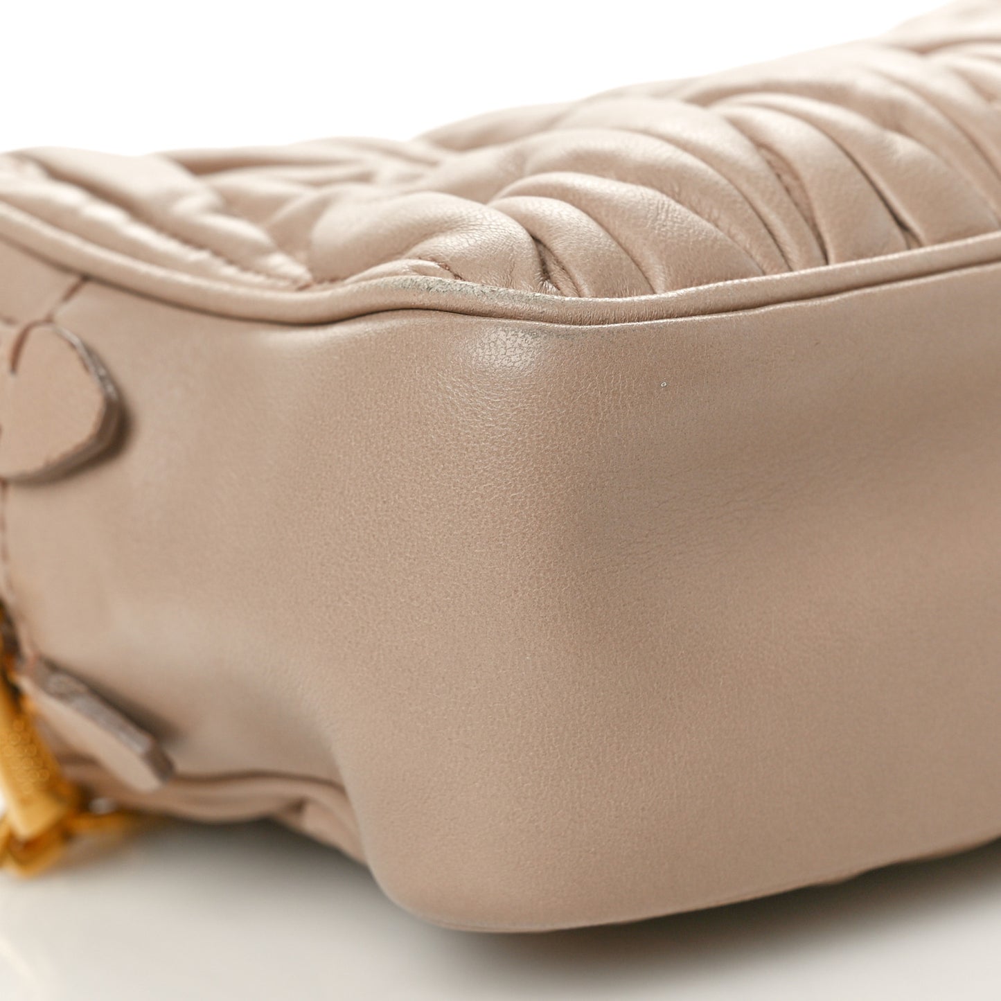 Nappa Matelasse Double Zip Shoulder Bag Cammeo