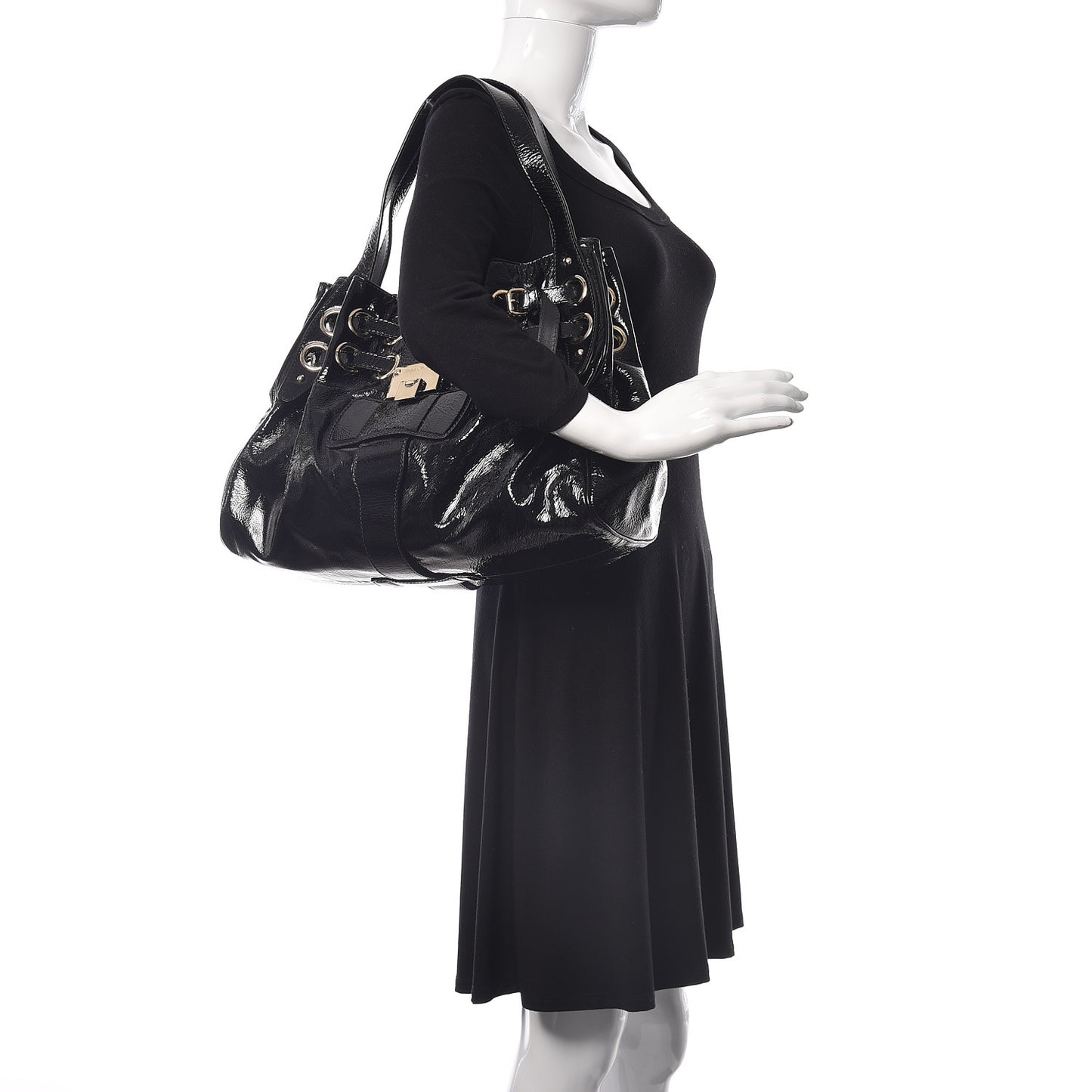 Crushed Patent Ramona Black