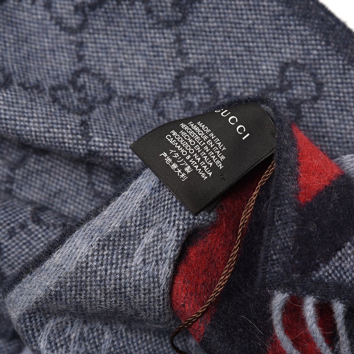 Wool Alpaca Monogram Web New Nikky Scarf Midnight Blue