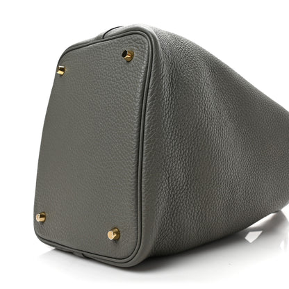 Hermes Taurillon Clemence Picotin Lock 22 MM Gris Meyer 8 of 9