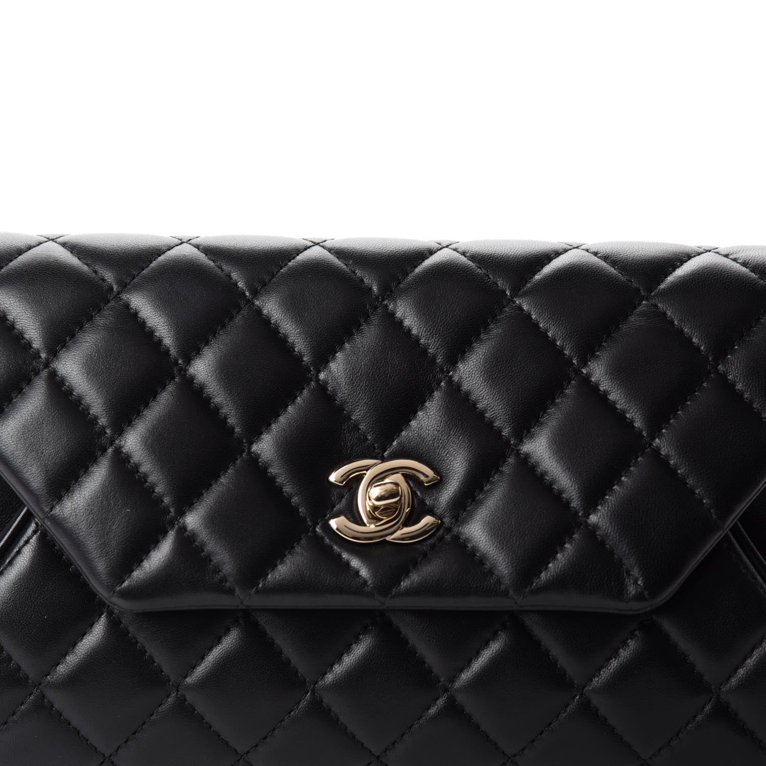 Chanel Lambskin Quilted Fold Up Again Clutch Black 10 of 11