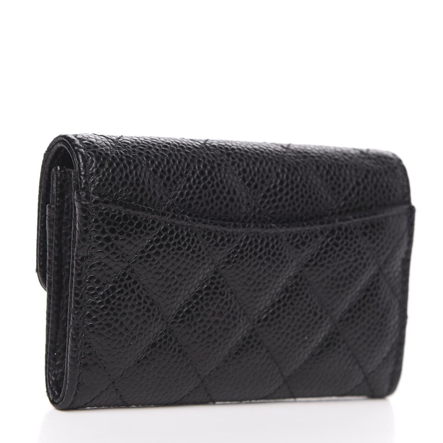 Chanel Caviar Quilted Flap Card Holder Wallet Black 3 of 9