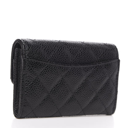 Chanel Caviar Quilted Flap Card Holder Wallet Black 3 of 9