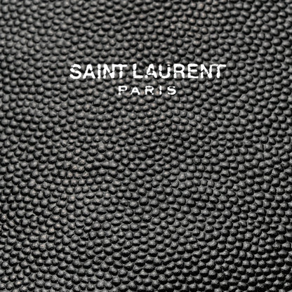 Saint Laurent Grain De Poudre Matelasse Chevron Monogram Flap Wallet Black 6 of 8