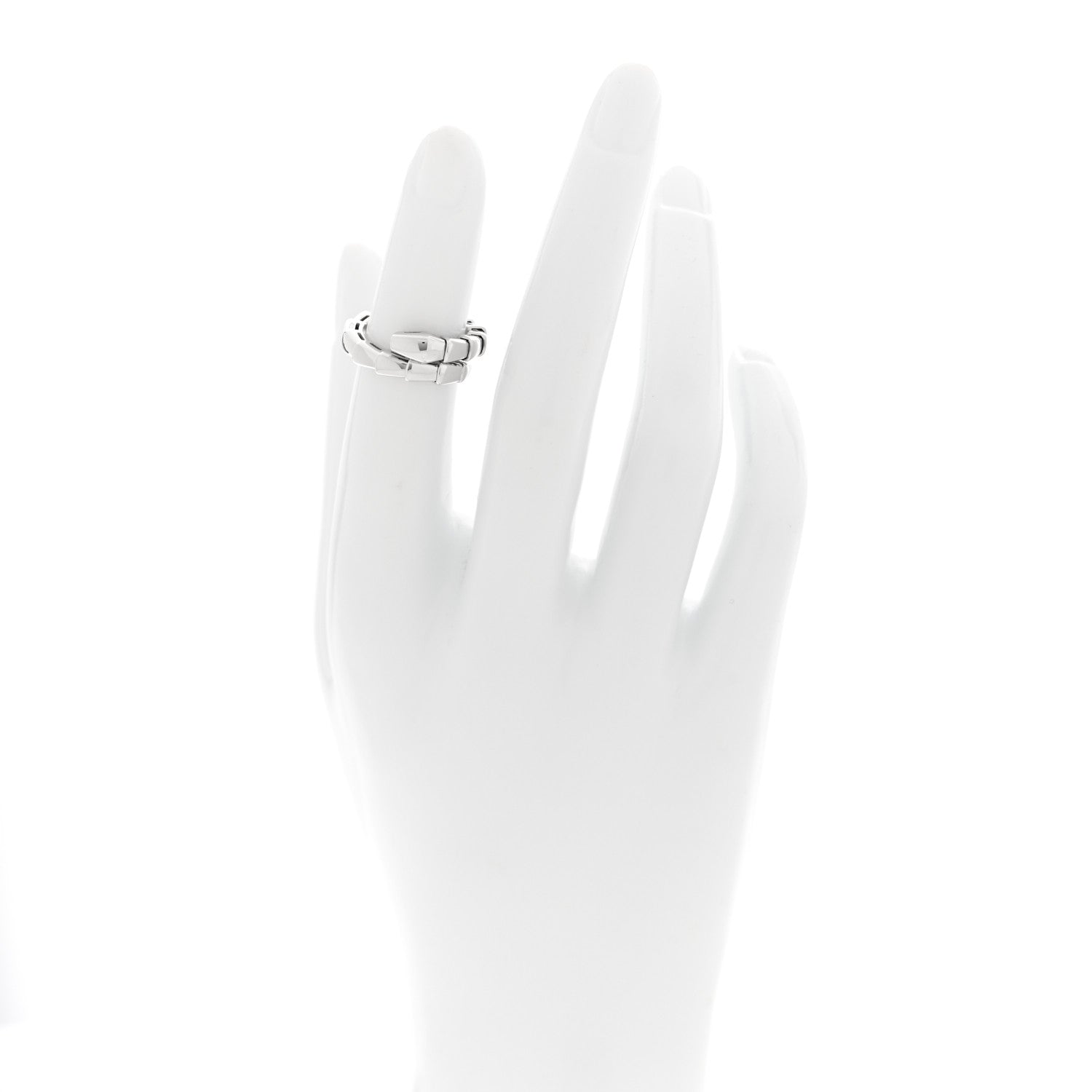 Bulgari 18K White Gold Serpenti Viper Ring XS 2 of 4