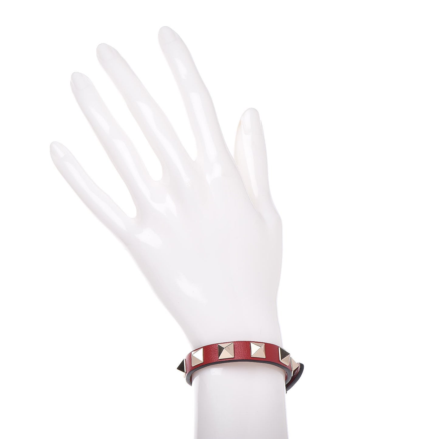Vitello Rockstud Bracelet Red