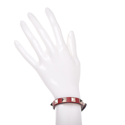 Valentino Garavani Vitello Rockstud Bracelet Red 2 of 5