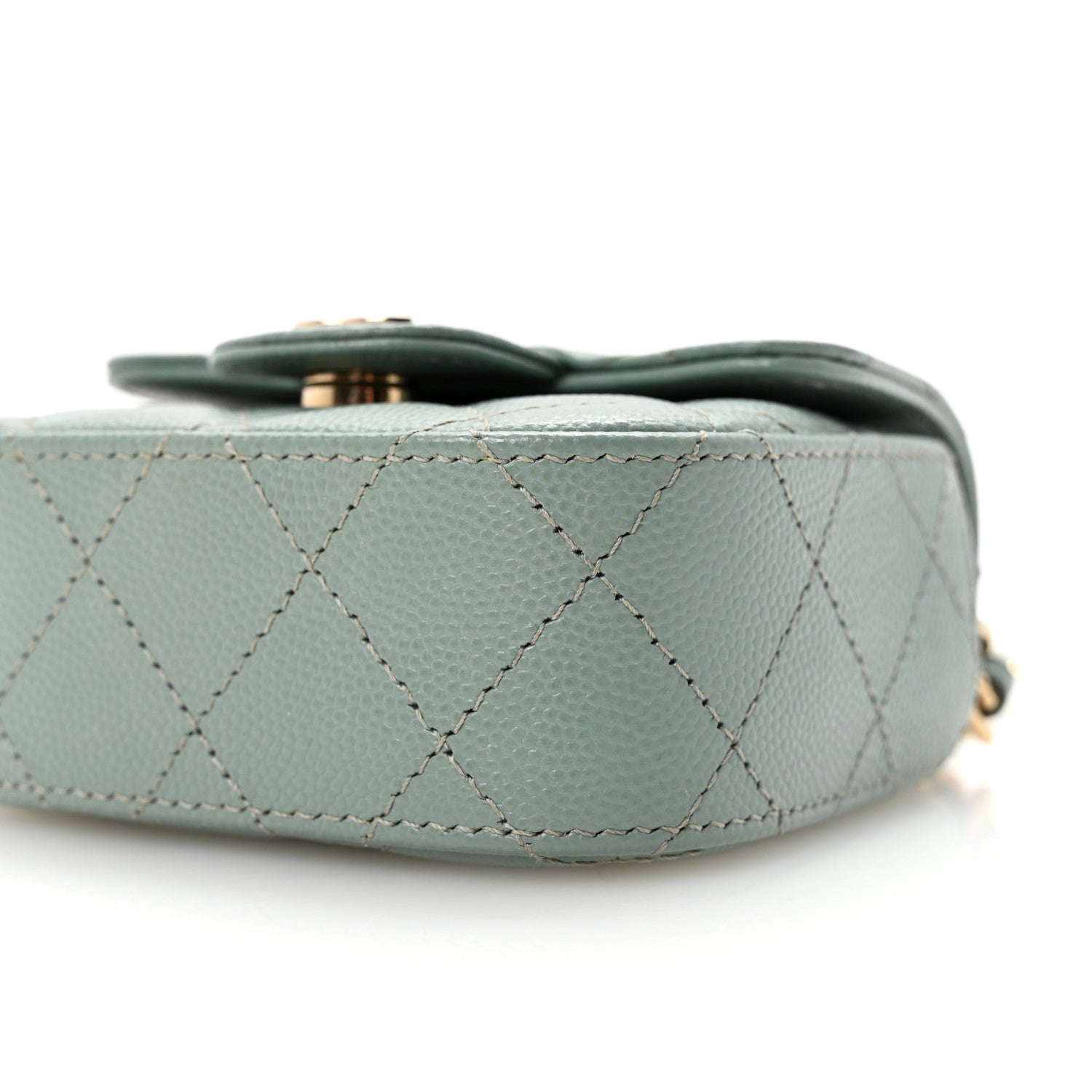 Chanel Caviar Quilted Mini Clutch With Chain Light Green 11 of 11