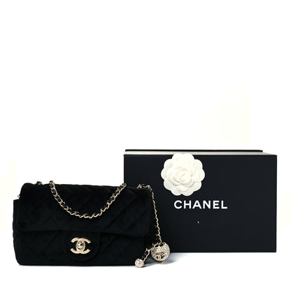 Chanel Velvet Quilted Mini Rectangular Pearl Crush Flap Black 12 of 12