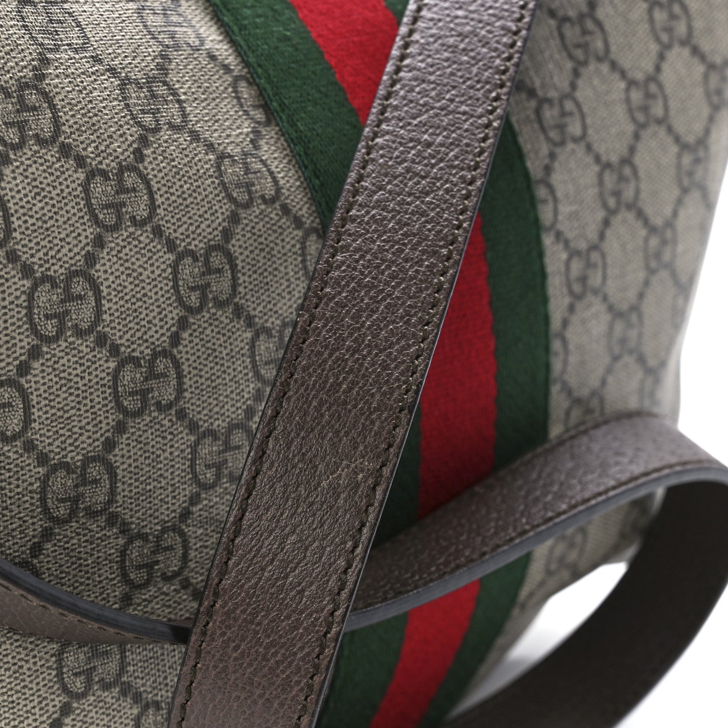 Gucci GG Supreme Monogram Textured Dollar Calfskin Web Small Ophidia Half Moon Hobo Beige Ebony New Acero 12 of 12