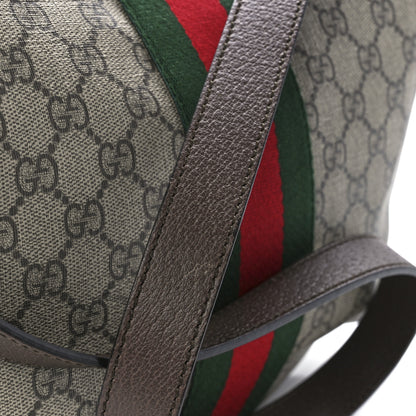 Gucci GG Supreme Monogram Textured Dollar Calfskin Web Small Ophidia Half Moon Hobo Beige Ebony New Acero 12 of 12